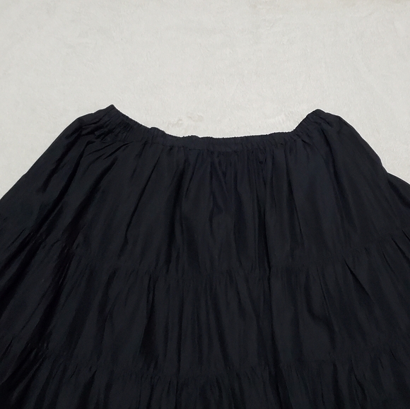 Vintage 90s-Y2K Tantrums Black Floral Embroidered Boho Gypsy Full Circle Skirt M - Picture 9 of 12